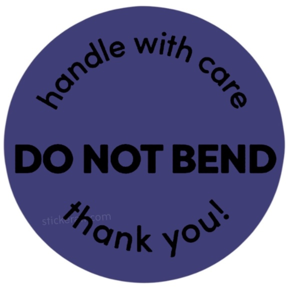 2” DO NOT BEND Orange Stickers - Handle With Care Shipping Labels - Picture 3 of 8
